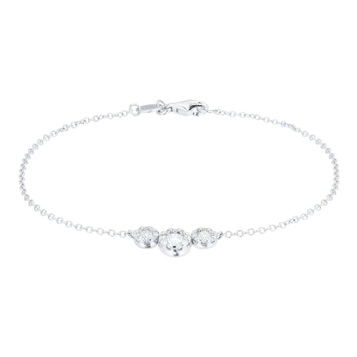 Dainty 0.49 carat lab diamond bracelet in a thin 14kt white gold chain