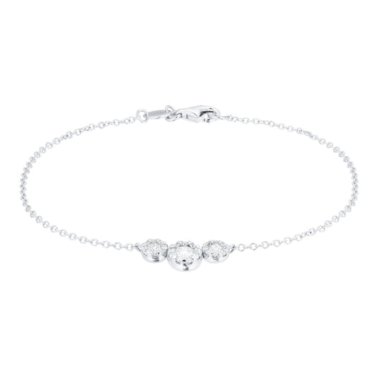 Dainty 0.49 carat lab diamond bracelet in a thin 14kt white gold chain