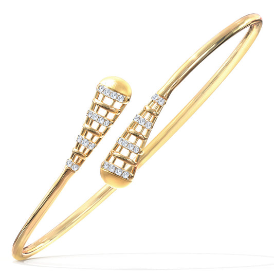 Vintage deco 1 ct lab diamond and 14kt yellow gold bange