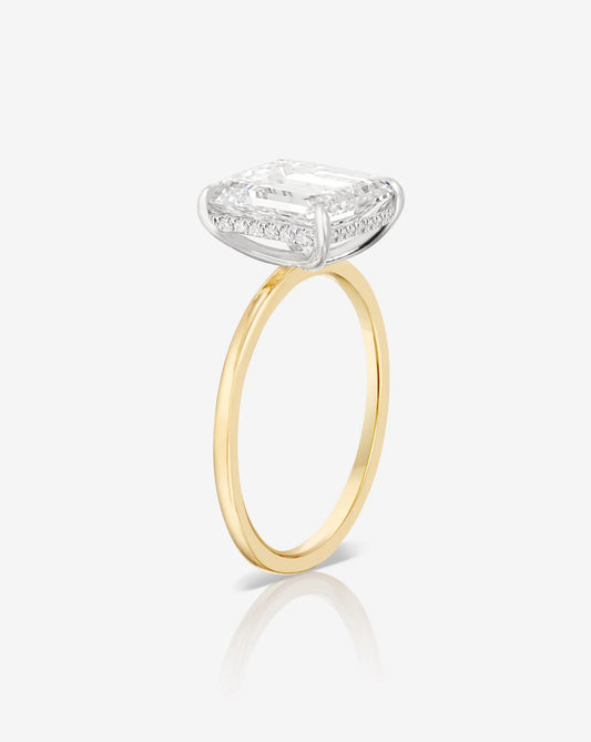 3.2CT Emerald Lab Diamond Solitaire Ring
