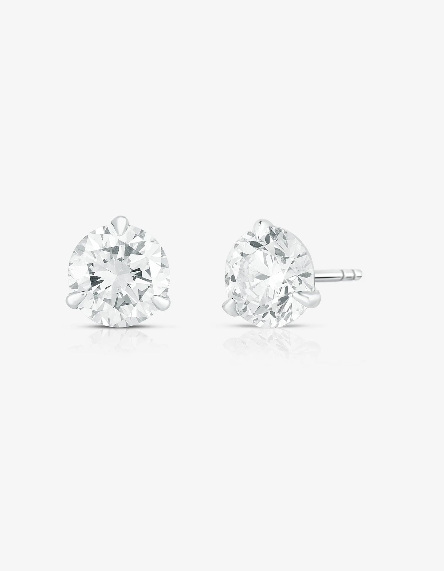 2CT Pair  Round Lab Grown Diamond Studs Earrings set in 14kt hallmark gold