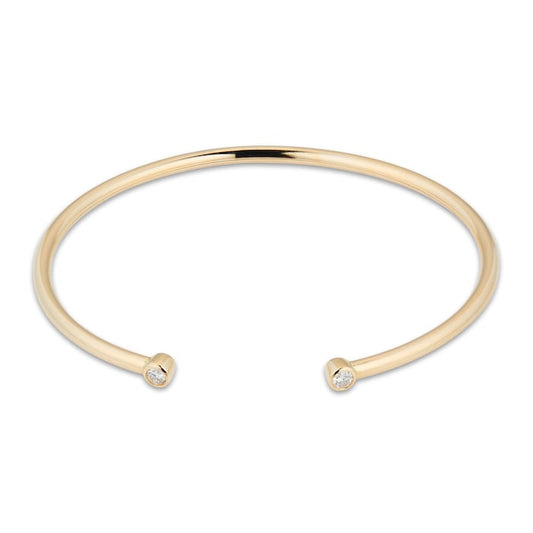 0.36 ct lab diamond and 14kt hallmark yellow gold claw bangle bracelet